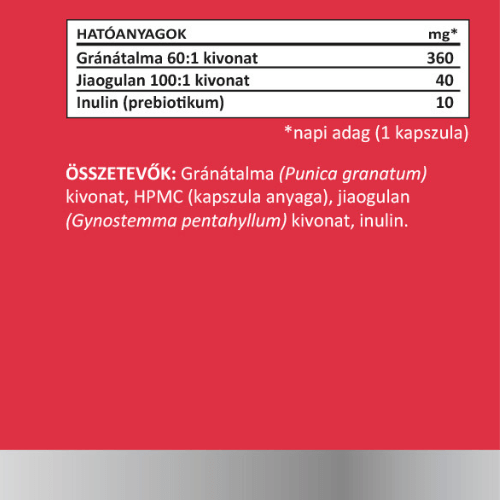 Szíverősítő csomag: 2X Gránátalma+Jiaogulan+2X Galagonya+Fekete fokhagyma+2X Q10 Koenzim 40 granatalma jiaogulan ujcimke herbad