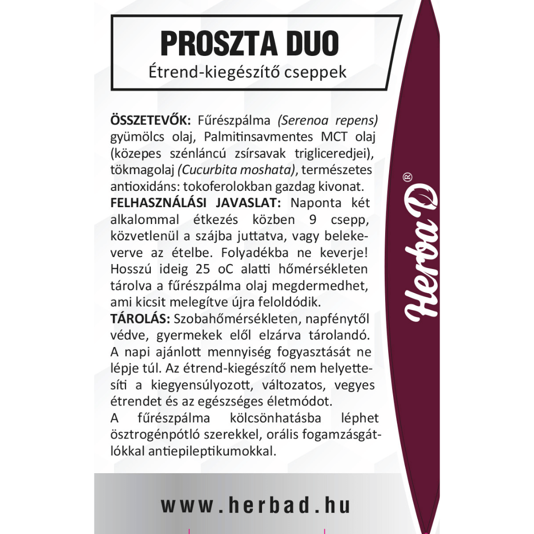 Férfiegészség csomag: 2X Proszta duo+2X Q10 Koenzim+ALGA TRIO+K2+D3 vitamin 45 proszta duo uj cimke herbad